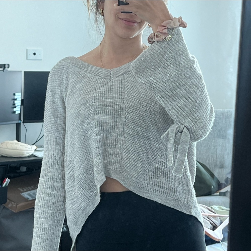 Express Light Gray Knit Sweater